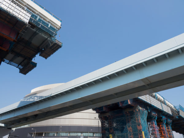 高速道路建設中を撮った写真