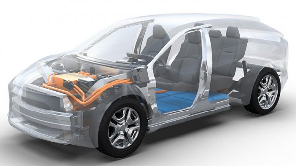 発表会で公開されたトヨタとスバルの共同開発EVのイメージ写真