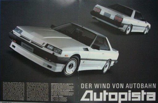 1980年代、スカイラインやソアラ、カリーナEDなどのエアロパーツを販売していたオートピスタ。写真はベストカーの広告