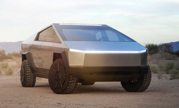 テスラサイバートラックはデザインだけ見ると張りぼてのコンセプトカーのように見える。2021年に生産開始予定で日本でも先行予約受付中