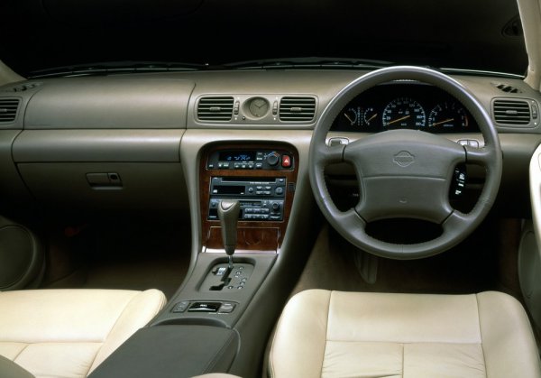 内装の仕立てについても、センターコンソールと運転席ドアスイッチ周辺は本杢パネルで仕上げられている。日本車としては初めて、助手席エアバッグを標準装備した（レスオプションも選択可）車種でも