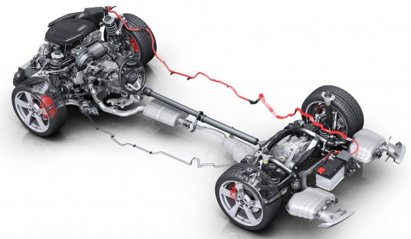 新採用の12Vマイルドハイブリッドシステムは、エネルギー回生とコースティング(惰性走行)を可能とする。S4シリーズを除き、全車に標準化される