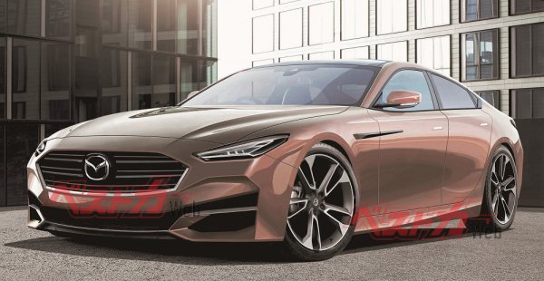 2022年に発売される予定のマツダの直6エンジン＋FR車、次期マツダ6の予想CGイラスト（ベストカー製作）