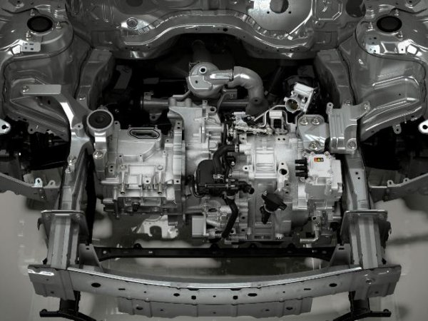 マルチ電動化技術として発表された写真。これはロータリーエンジンを用いたシリーズハイブリッド（もしくはレンジエクステンダーEV）とみられる（出典：2020年11月9日に発表されたマツダの中期経営計画見直し）