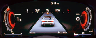 12.3インチのフルデジタルメーターディスプレイはドライバーの好みに合わせて3つの表示モードを切り替えることができる