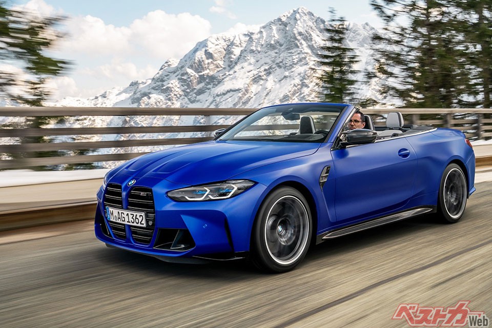 BMW M4 カブリオレ コンペティション(追加グレード・9月10日発売)。M4のパフォーマンスをそのままにオープンの爽快な走りも楽しめる。価格は1089万〜1433万円