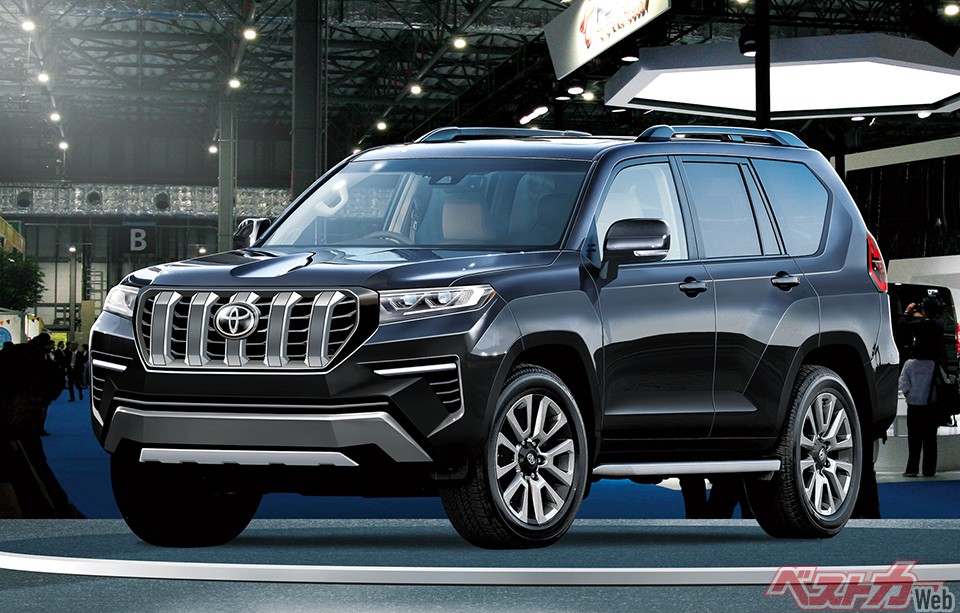 ランドクルーザー300に続いて来年8月登場が計画されている新型ランドクルーザープラド(画像はベストカー編集部による予想CG)