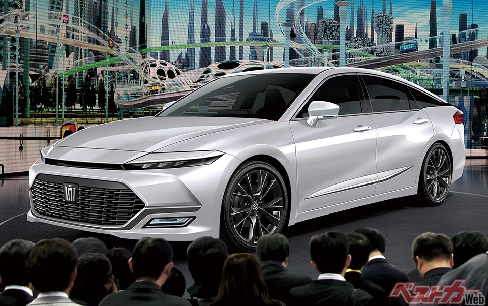 新開発4WDシステムを搭載する4ドアクーペ。車高を上げたクロスオーバータイプも設定されるとの情報で、今からデビューが待ち遠しい(画像はベストカー編集部による予想CG)