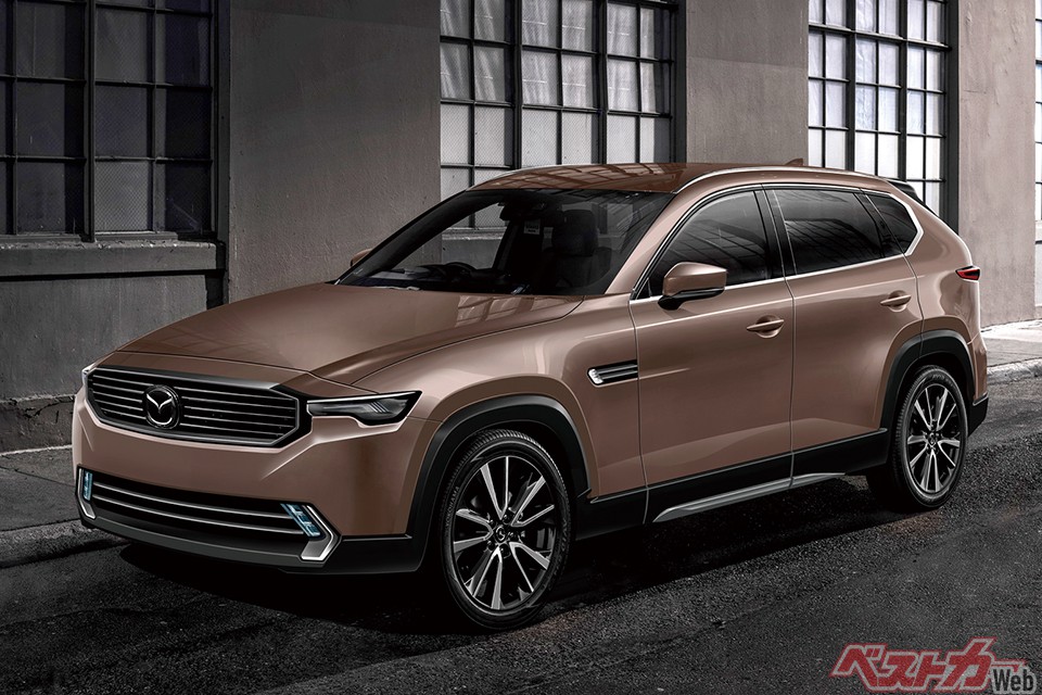 直6+FRのプレミアムSUVとして生まれ変わるCX-5。パワーユニットはガソリン&ディーゼルで、電動化対策として48Vハイブリッド、PHEVを用意する(画像はベストカー編集部による予想CG)