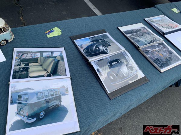 レストアラーの出店もあって、同ショップが手がけた空冷VWのレストアプロセスを紹介していた