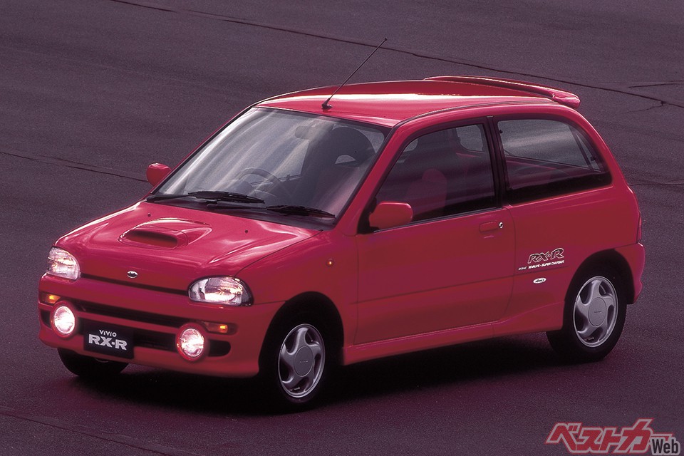 スバル ヴィヴィオ 3気筒が当たり前な軽自動車用エンジンにあって、EN07型エンジンはスバルこだわりの直4。そこに高過給のスーパーチャージャー架装エンジンを搭載したのが「スバル・スーチャー軍団」だ