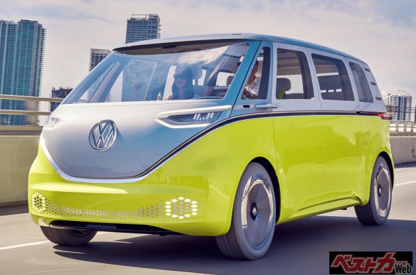 2017年のデトロイトショーで発表されたID.BUZZコンセプト。市販車もこのコンセプトをもとに登場するのだろうか?