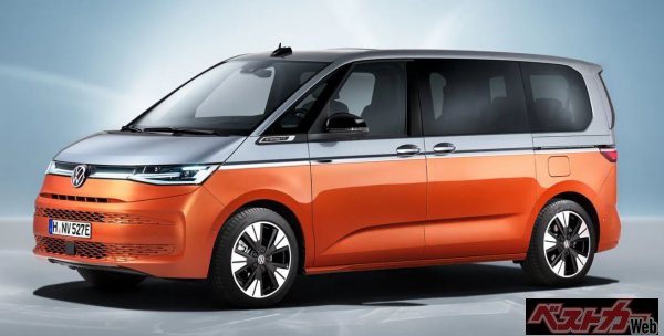 2021年6月発表のT7マルチバン。全長4973×全幅1941×全高1903mm、ホイールベース3124mm。全長5173mmのロングバージョンも用意。プラグインハイブリッド仕様も登場した