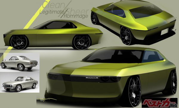 日産は初代「シルビア」をオマージュしたEVクーペのデザインスケッチを発表! 初代の量産型は「シルビア」と名乗ったが、コンセプトカーとしては日産伝統の「ダットサン」クーペとして登場