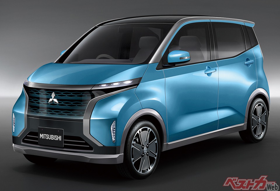 三菱版のデザインにはダイナミックシールドを盛り込み日産版と差別化(画像はベストカー編集部による予想CG)