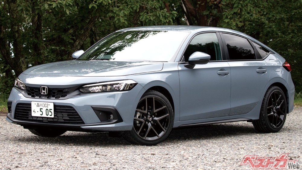ホンダ シビック。写真は現行の1.5Lターボ車だが、ハイブリッドのエクステリアも基本的に同じになる見込みだ