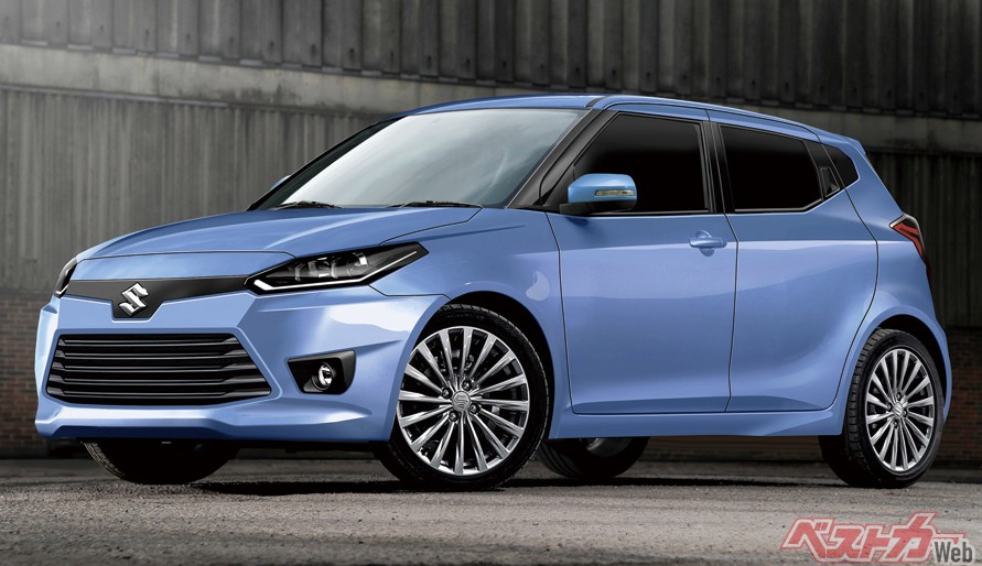 世代が変わるごとに欧州車のような雰囲気が強まるスイフト(画像はベストカー編集部による予想CG)