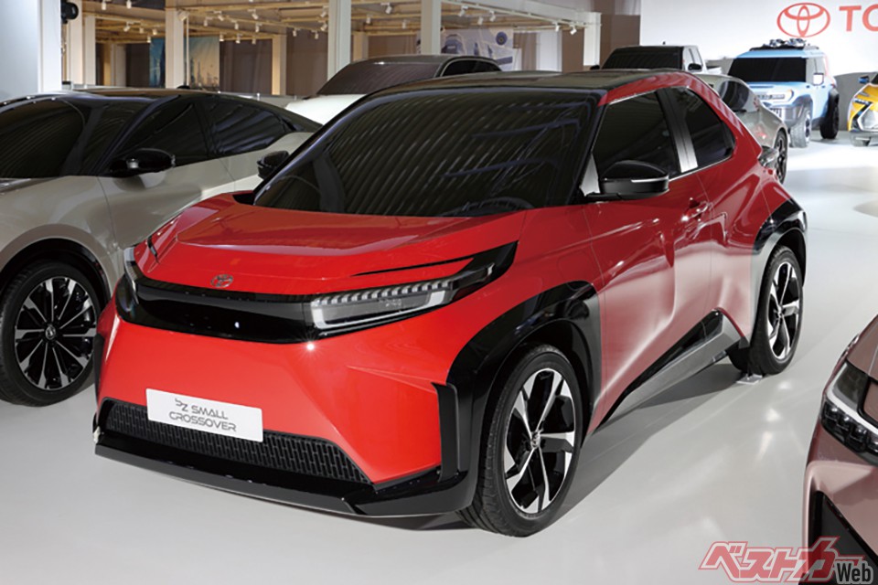 ライズ級のbZスモールクロスオーバー。電費は125Wh/km(ちなみにホンダeが131Wh/km)とクラストップを目指すという