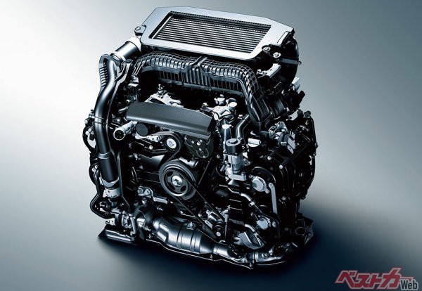 現行アウトバックに搭載される1.8Lターボエンジン。アウトバックでのターボエンジンの採用は、3世代前のモデル末期に設定された限定車「2.5XT」以来である