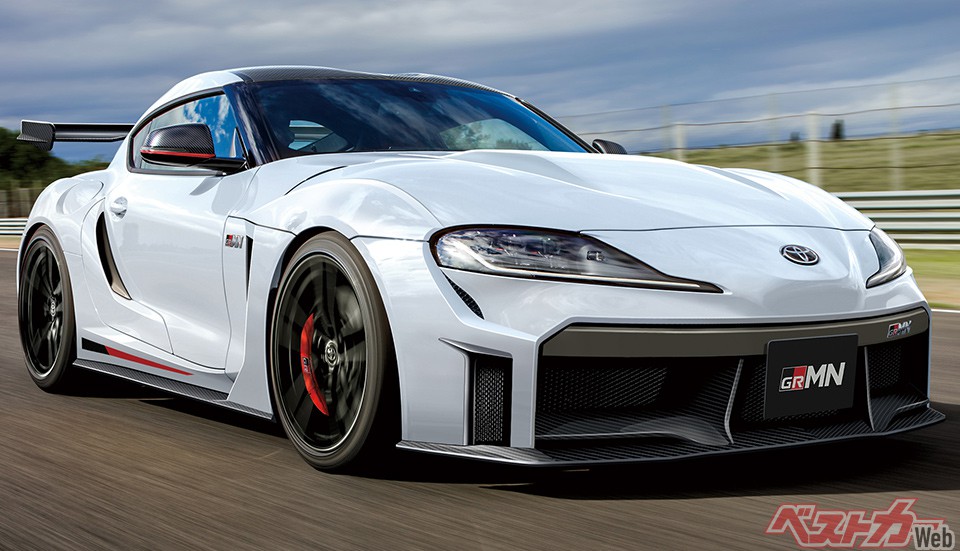 520psの大パワーながらFRで登場するトヨタ スープラGRMN。限定200台予定のうち日本は50台程度になれば争奪戦は激化必至!(画像はベストカー編集部による予想CG)
