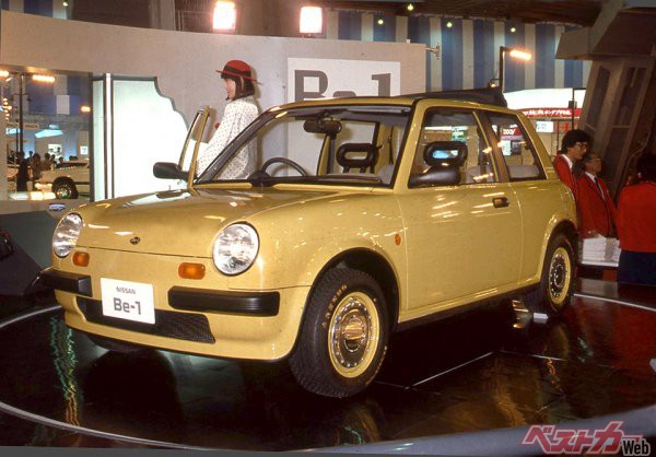 1985年10月、第26回「東京モーター・ショウ」で展示された日産 Be-1