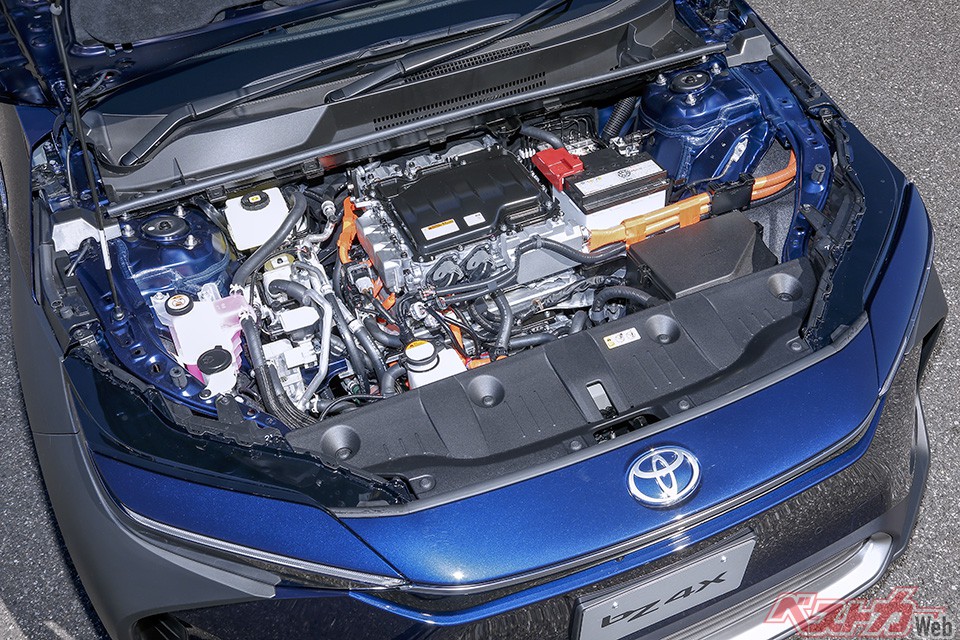 bZ4Xに搭載されるeAxle。FWD用は150kW/266Nm。4WD車フロント用はリア用ユニットと同じ80kW/169Nm