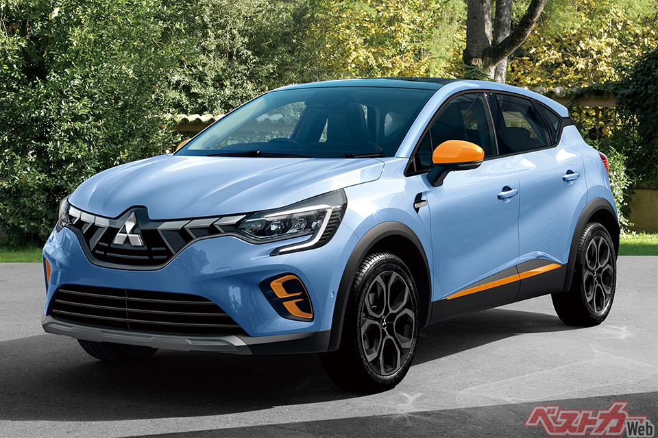 ルノーキャプチャーがベースとなる三菱 次期RVR。「ちょうどいいサイズ」のSUVとなる(画像はベストカーによる予想CG)