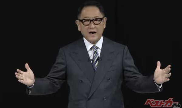 幕張メッセで開催された新型クラウン記者発表会で熱い想いを語る豊田章男社長