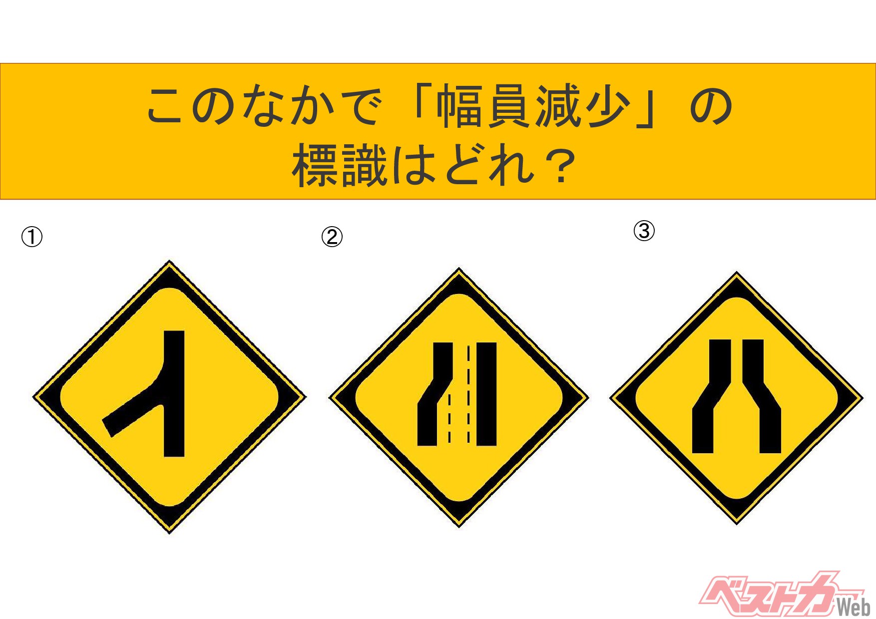 今一度思い出してみよう この標識 いったいな んだ 正解はどれ 道路標識三択クイズ 自動車情報誌 ベストカー 今一度思い出してみよう この標識 いったいな んだ 正解はどれ 道路標識三択クイズ 自動車情報誌 ベストカー