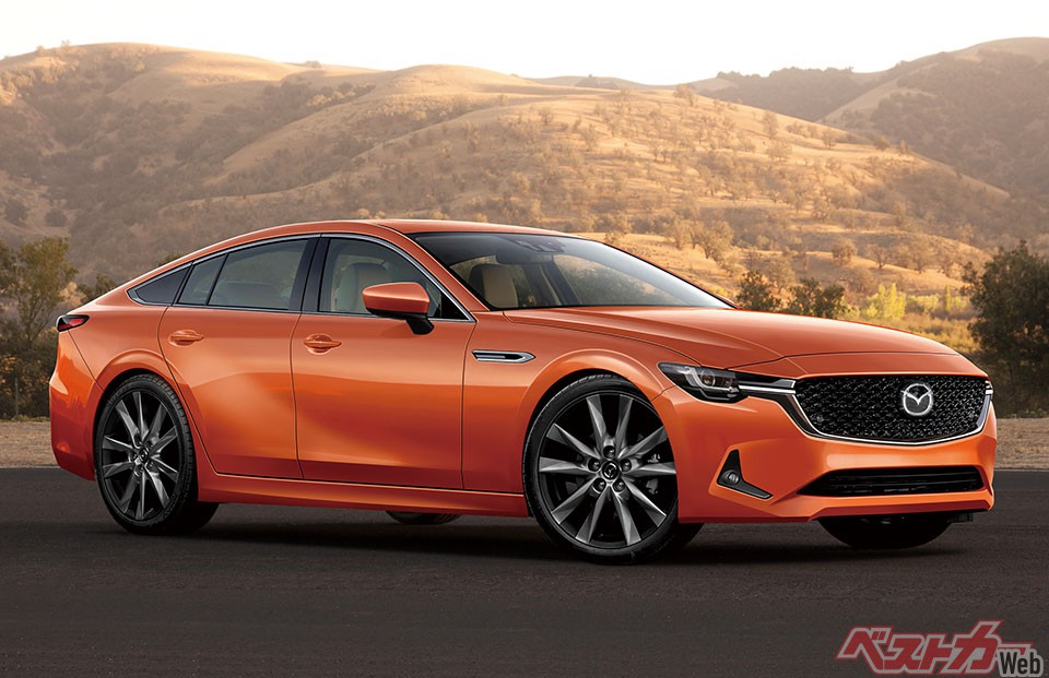 マツダ 次期MAZDA6(2022年冬登場予定・画像はベストカーによる予想CG)