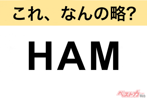 【今さら聞けない!?】これ、なんの略？ 自動車界の略語クイズ「HAM」