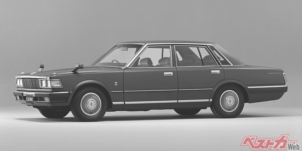 1979年にデビューした国産初の市販ターボ、日産430型セドリック。130ps/17.5kgmだったL20エンジンにターボを組み合わせて145ps/21.0kgmを発揮。最初の搭載はセドリック/グロリア