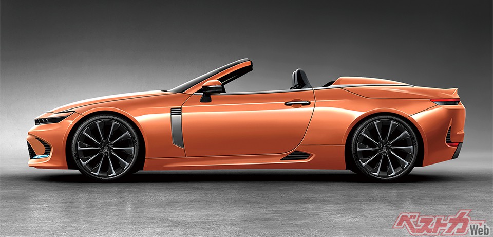コンバーチブルも計画されているという情報。海外メインとなりそうだが、日本でもクラウンのイメージを変える効果が期待できる(画像はベストカーによる予想CG)