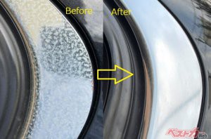 憎きアルミ製ドアモールにできた白サビ すぐ落ちる? 嫁から貧乏くさいから早く落とせ命令下る【やればできる中年オヤジのカーメンテ】