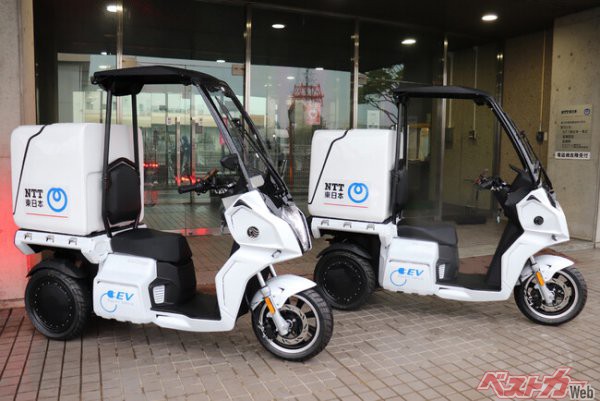NTT東日本に、電動3輪バイク「AAカーゴ」を初めて納入