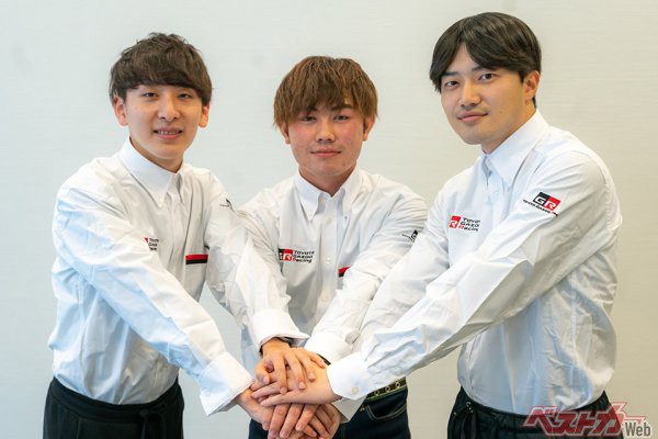 WRCチャレンジプログラム2期生として（1期生は勝田貴元選手）フィンランドほか欧州の国内選手権を戦う若武者3人。左から大竹直生、小暮ひかる、山本雄紀選手