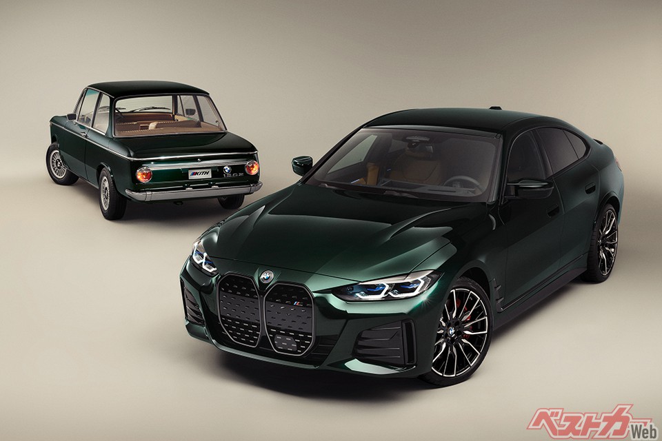 BMW i4 M50 by Kith（限定モデル・10月7日発表）。Kithを率いるロニーファイグが熱心なBMWファンであることがきっかけで、i4は第2弾となる