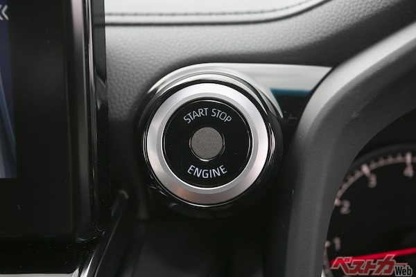 盗難対策として新たに導入した、トヨタ初となる指紋認証スタートスイッチ