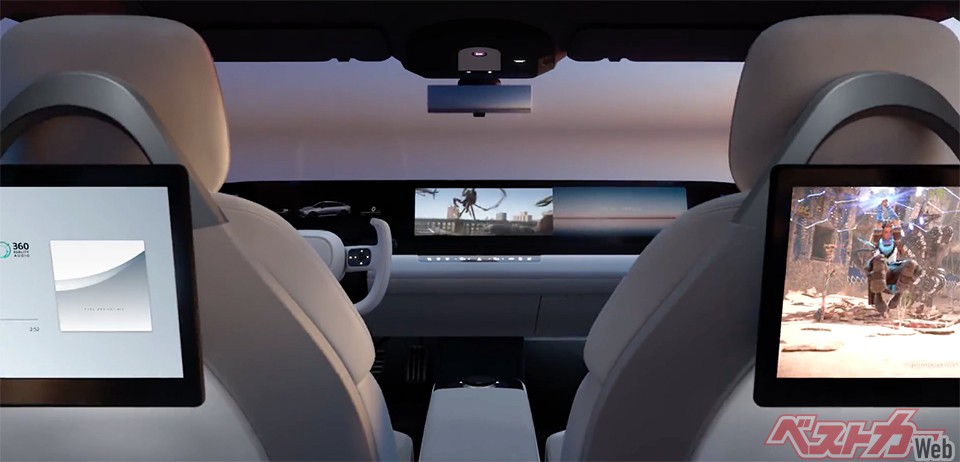 アフィーラにはソニーが得意とするエンタメ機能が満載され、車内が快適なシアタールームになる