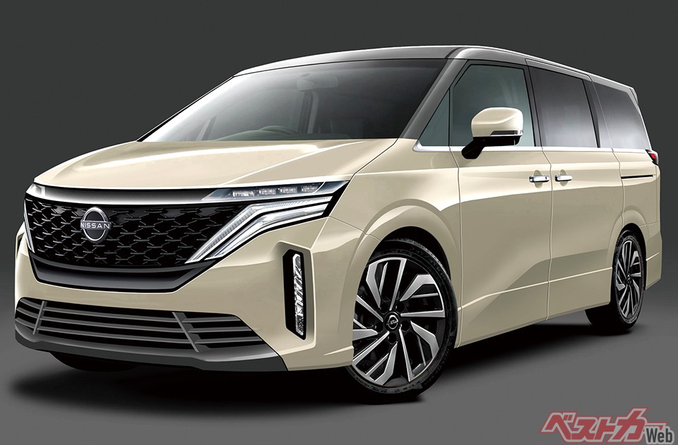 2023年冬登場予定の日産 エルグランド(画像はベストカーによる予想CG)