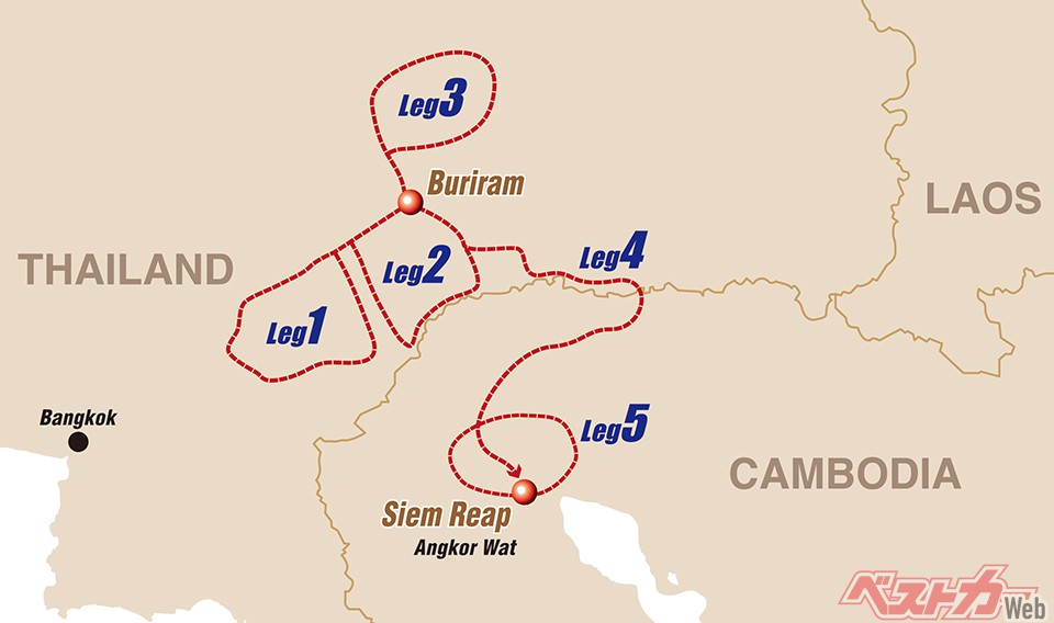 アジアクロスカントリーラリー2022 コースマップ