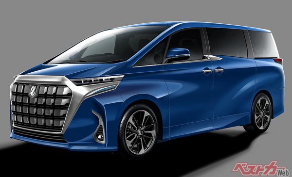 2023年にトヨタは売れ筋のニューモデルを続々と発売する予定。現行型が月販台数1万台以上を記録したアルファードも一新する(画像はベストカーによる予想CG)