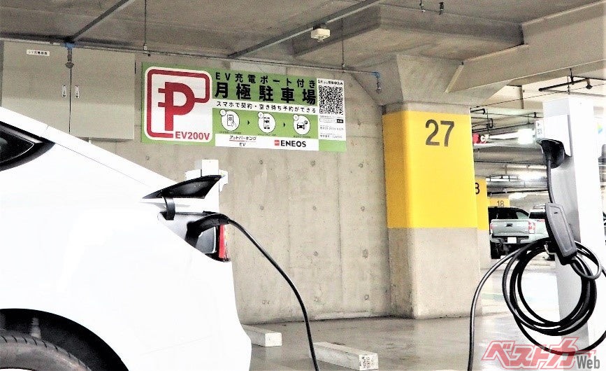 EV充電サービス付き月極駐車場の様子