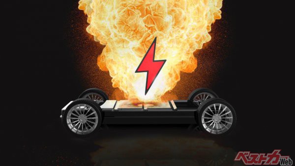 EVのバッテリーはエネルギー密度が高く、発熱や発火の危険性も高まるため、安全対策を施していても、火災のリスクはある（EDOYO-stock.adobe.com）
