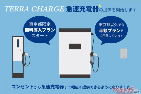 テラチャージで急速充電も導入可能に・東京都限定無料プランもスタート