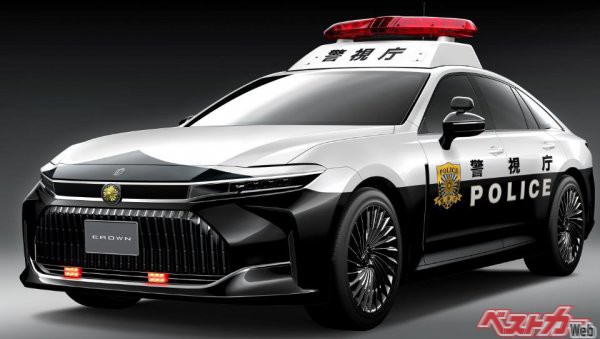 新型クラウンシリーズに「セダンがある」と知ってから、編集部が作成した「白黒パトカー版新型クラウンのCG」。カッコいい。早く街中をこんな感じで走ってほしい