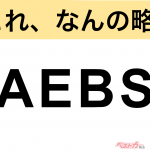 【今さら聞けない!?】これ、なんの略？ 自動車界の略語クイズ「AEBS」