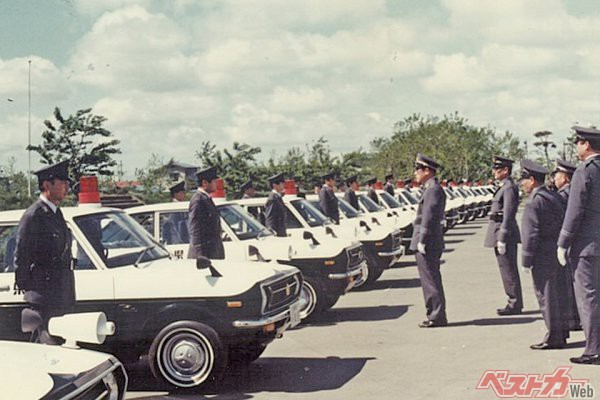 1973（昭和48）年初夏、秋田県警警察本部にトヨタ パブリカのパトカーが納車された