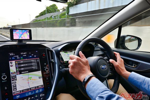 今回は社用車のレヴォーグに「LS1100」を装着して、MSSSが配備されている千葉県内を走行。取締り頻発ポイントなどを警報で知らせる