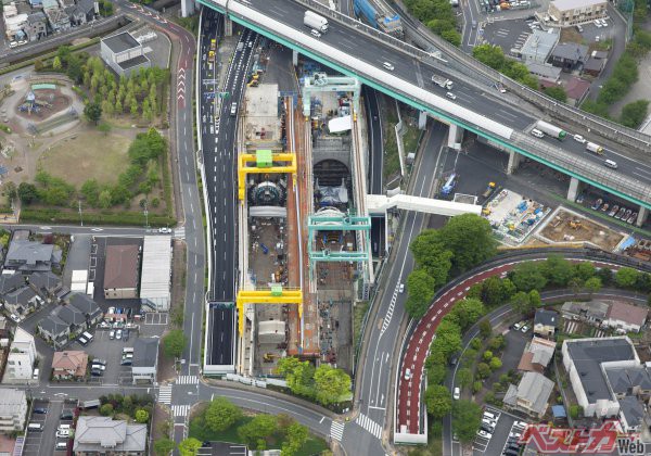 大泉JCT側のシールドマシン発進地点。地下40メートル以上の大深度を掘り進む　出典／TOKYO GAIKAN PROJECT
